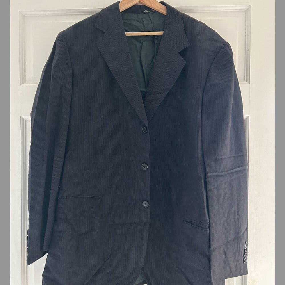 Men's Navy Pinstripe Battistoni Jacket